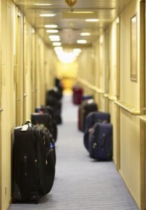 multi suitcases